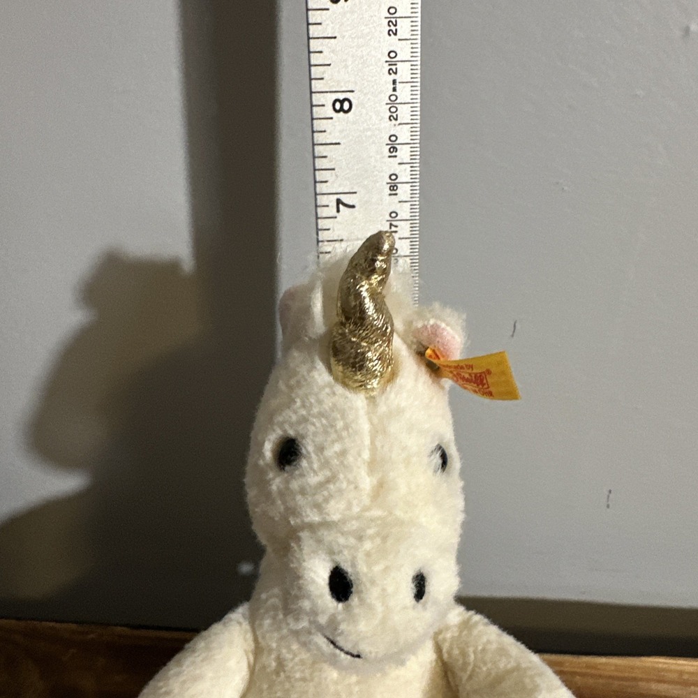 Steiff unicorn Horse White plush toy Unica Sitting Stuffed Animal Pony #067655‎ - Picture 3 of 10